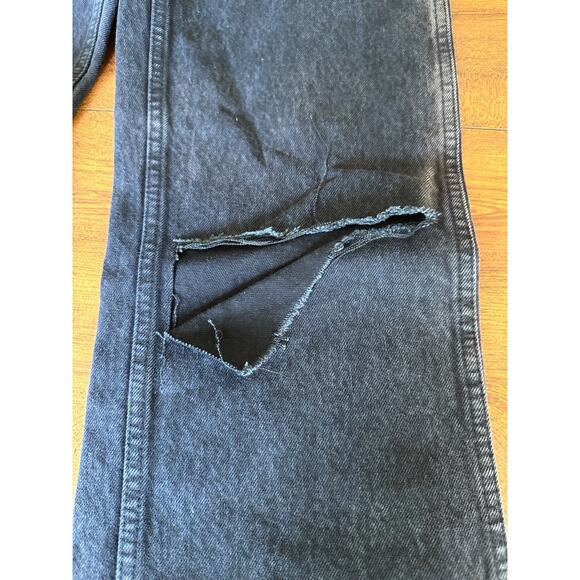 Redone Women's Denim Jeans 90s High Rise Loose Black Button Fly Size 26 - Picture 3 of 9